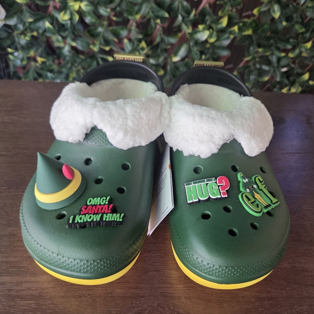 Crocs X Buddy The Elf Lined Kids Clogs Big Kids Size J3 Christmas New with Tags